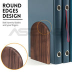 Book Ends, 1Pairs Walnut Heavy Duty Bookends, Holds Heavy Books, Non-Skid, Perfect for Office Desk - color: Arch Blackwalnut, size: 1Pair