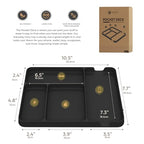 Pocket Deck Valet Tray (Black) for Men. Everyday Carry EDC Caddy Bamboo Organizer. Perfect for Night Stand, Bedside, Dresser, Desk, Office, Bedroom. with Phone Charger. Storage Slots for Wallet, Keys
