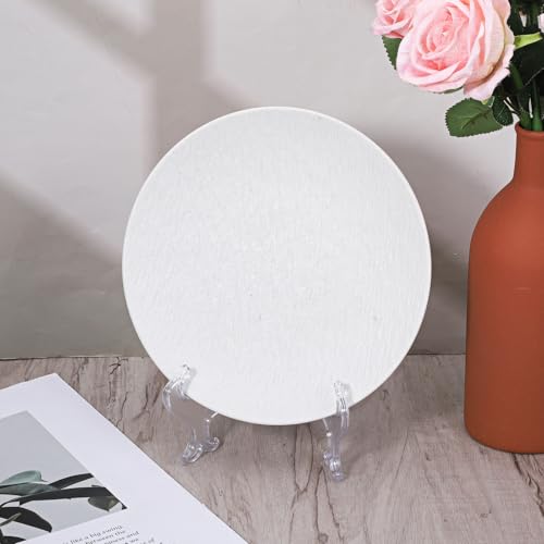 2 pcs 8" Clear Acrylic Display Stand/Plate Stands, Folding Display Plate Holder, Clear Acrylic Easel Stands for Home Office Tables Decoration