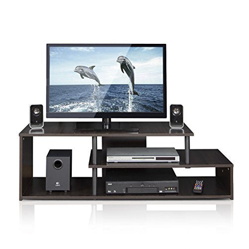 Furinno Econ Low Rise TV Stand, Espresso/Black - color: Espresso/Black