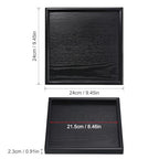 PATIKIL Wood Serving Tray 9.4 Inch, Square Decorative Platter for Home Decor Kitchen Table Candle Holder, Black - size: 9.4 Inch
