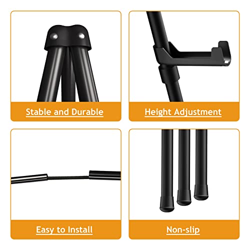 Thicken Display Easel Stand for Wedding - 63" Instant Tripod Collapsible Portable Sturdy Floor Easel - Easy Folding Adjustable Poster Metal Stand for Signs, Display Show, Artist, Art, Painting - Black - style: Black