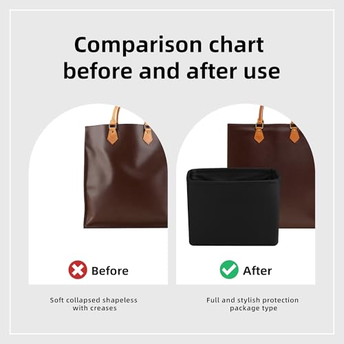 DGAZ Silk Purse Organizer Insert For LV Sac Plat Mini/BB/Medium bag，Silky Smooth Bag Organizer，Luxury Handbag & Tote Shaper(Black,Medium) - color: Black, size: Medium