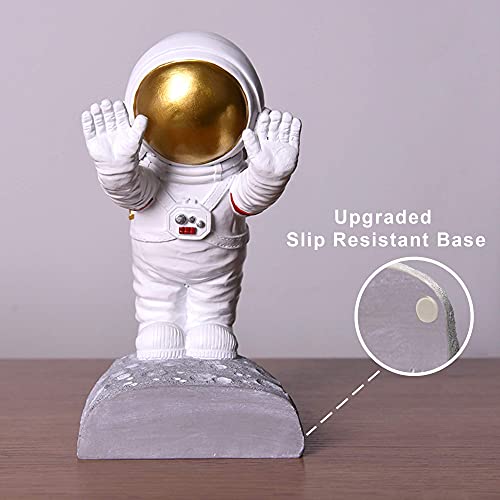 Astronaut Bookends - Space Decor for Kids Rooms & Home Office - Heavy Duty Book Holders with Anti-Slip Base - Cool Unique Design (Gold) - color: Gold