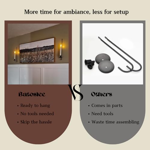 Wall Candle Holder Set of 2, Stylish Black Metal Wall Mount Candle Sconces, Modern Wall Decoration for Living Room, Farmhouse, Fireplace, and Christmas Decor - color: Single-arm 2pcs