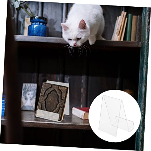 ULTECHNOVO 1Pc Transparent Acrylic Book Rack Stylish Bookend Display Stand for Desktop for Home Office Library Bookstore Compact Lightweight Design for Long Term Use