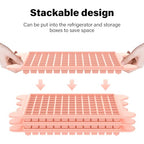 Mini Ice Cube Tray for Freezer: FDDBI Small Ice Trays for Freezer with Bin - 117×4PCS Easy Release Nugget Ice Tray - Crushed Ice Tray with Container - color: Pink