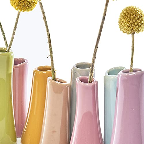 Chive - Pooley 2, Ceramic Flower Vase, 8-Tube Shape (Magenta Pink) - color: Magenta Pink