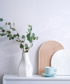 White Ceramic Vase - Elegant Home Decor for Your Beautiful Space - Table Top Decorations, Modern Aesthetic House Accessories - Irregular Shaped Vase for Living Room, Bedroom, Entryway, Gifts