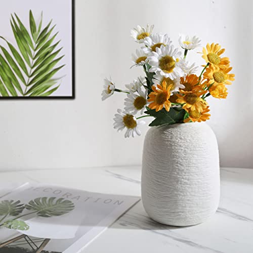 White Vases, Minimalist vase,Ceramic Vase,Modern Flower vase, Home Decor vases, Fits Everywhere, Best Decoration for Christmas, Mother's Day and Other Festivals, 5.9 Inch.(ZJ White) - color: Zj White
