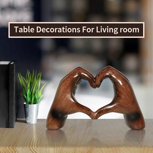 Heart Hands Sculpture Aesthetic Decor, Love Hands Heart Statue Decoration for Living Room Table Office Bedroom Bookshelf, Unique Birthday Idea for Girls Sisters Girlfriend Mom Teacher