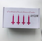 100 pcs Church Candles with Drip Protectors for Devotional Candlelight Vigil Service, Unscented White 5" H X 1/2" D, No Smoke, Shabbat, Praye - color: 100 White Color