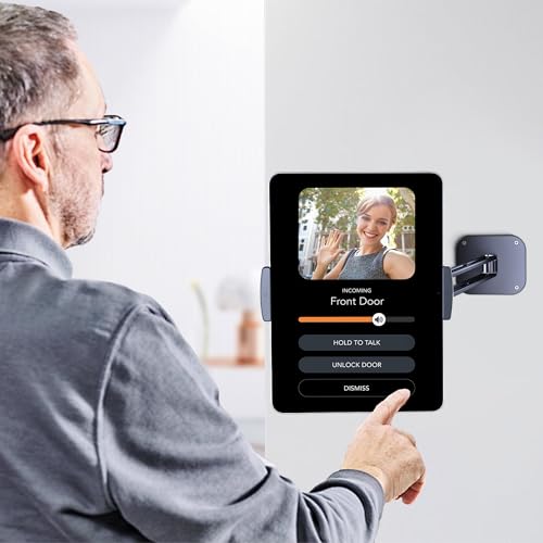 Extended Version Tablet Wall Mount Holder, 15" Aluminium Wall Mount for IPad with 360° Adjustable Rotating Base for iPad Pro Air Mini, Galaxy Tab, All 4.7-13" Phones and Tablets (Long Style) - size: Extra-Long Dual-Arm