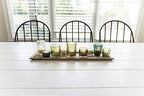 Creative Co-Op Wood Tray with 9 Green Glass Votive Holders - color: Greens