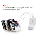 Adjustable Universal Cell Phone Dock Stand Holder, Tablet Organizer Multi Device Desktop Stand for iPhone Samsung Galaxy Google Nexus Kindle - No Charging Port (White) - color: White