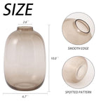 Brown Glass Vase, 10 Inches Large Glass Vase, Tall Glass Vases for Flowers, Modern Round Vases for Living Room, Dining Table, Shelf, Wedding, Office, Home - color: Brown