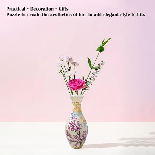 2026 Upgraded 3D Puzzle Vase Unique Flower Vase for Adults Made by 160 Curved Plastic Puzzle, Relax Puzzles for Adults, DIY Jigsaw Creative Gift for Parents - color: Spring
