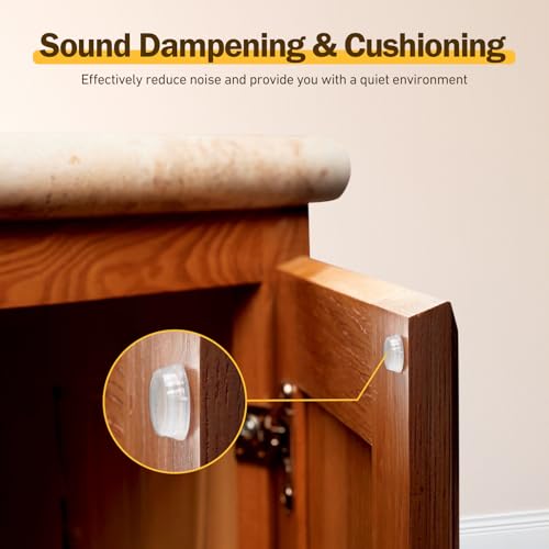 240 Pcs Cabinet Door Bumpers, 1/2" Diameter Self Adhesive Clear Cupboard Door Drawer Bumpers for Kitchen Cabinets Cutting Boards Picture Frames - size: 240-clear