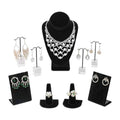 MOOCA Jewelry Display Set, Necklace Display Bust, Earring Organizer, Ring Holder Stand for Showcase and Store, Premium Fabric - color: 4) 9 piece. Black Velvet