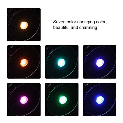 Pedestal Display With Light,Semme Display Base, Display Stand for Crystals Glass Art Figurine Merchandise, Lighted Seven Color Changing Lights Display Holder 3 AAA Batteries