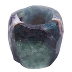 rockcloud Natural Raw Flourite Taper Tea Light Candle Holder Air Plant Holder Healing Stone Home Decoration Figurine - color: Green and Purple