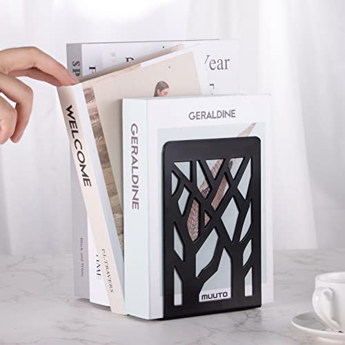 Book Ends, Bookends, Bookends for Shelves, Bookend, Book Ends for Heavy Books, Black Metal Book Shelf Holder Home Decorative, Book Stoppers for Shelves, Bookend Supports 5 Pair - size: Black-5 Pair