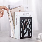 Metal Bookends Black 6 Pair - Heavy Duty Book Stoppers for Shelves - Decorative Book Ends - size: Black-6 Pair