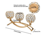 4Set Gold Crystal Candle Holders Decorative Candelabra for Wedding Centerpiece,Metal 3 Arms Candlesticks Holder Stand for Dining Table Living Room Home Decor, Party, Anniversary,Halloween,Christmas - size: 4 Pieces 5.5" tall