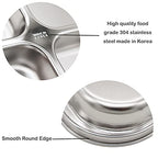 Korean Stainless Steel Divided Plates for Toddlers, Kids, Babies, Premium 304, Electro-Polished, No Black Residue, BPA-Free, 4-Compartment Food Tray, Camping, Balanced Meals, Set of 2 - size: 4 Compartments
