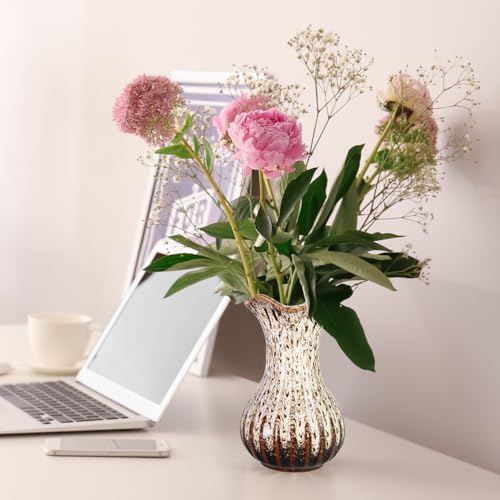 Ceramic Vase, Modern Small Vases for Home Decor, Elegant Flower Vase Centerpiece for Tables, Office Desk, Room Decor, Fit for Housewarming, Wedding, Birthday (White) - color: White