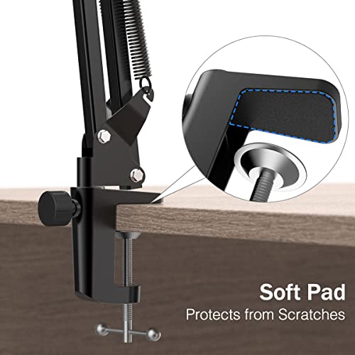 Microphone Arm Stand, FIFINE Suspension Boom Scissor Mic Stand with Heavy Duty Clamp, 3/8" to 5/8" Adapter, for Voice-over, Gaming, Recording, Studio, Home Office (CS1) - color: Black, size: CS1