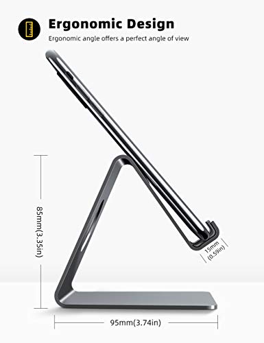Lamicall Cell Phone Stand, Phone Dock : Cradle, Holder, Stand, Compatible with Phone 12 Mini 11 Pro Xs Xs Max Xr X 8 7 6 6s Plus 5 5s 5c All Android Smartphone Charging, Accessories Desk - Gray - color: grey