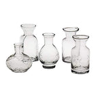 ART & ARTIFACT Mini Vases for Flowers - Small Glass Vases, Clear 5 Vase Set Single Bud Vases for Flowers, Room Decor - Clear