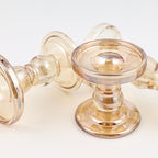 Glass Candle Holders, Set of 3 Candle Holders for Pillar Candles, Candlestick Holder for Pillar Taper TeaLight Candles, Table Centerpiece for Wedding Dining Living Room Home Decor