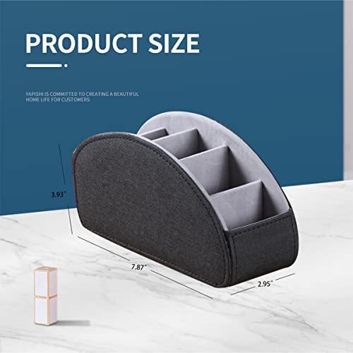 YAPISHI Remote Control Holder, 5 Rooms Desk Organizer and Decorations for Living Room, Bedside Table Remotes Caddy for TV Controllers/Makeup Brush Pen/Office Stationery/Art Supplies/Eyeglasses - color: Black Cloth, size: Small