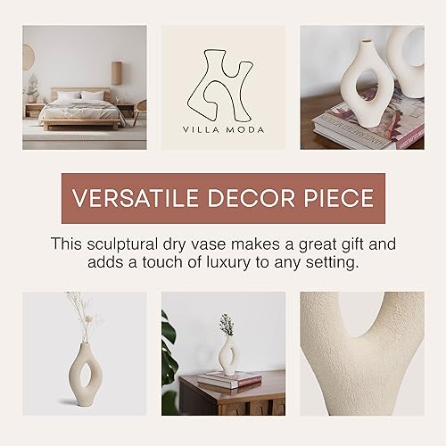 Emile Abstract Organic Decorative Modern Vase, Medium, White