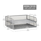 Mind Reader Stackable Paper Tray, Desktop Organizer, File Storage, Office, Metal Mesh, 2 Pcs., Silver - color: Silver