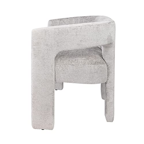 Jofran Gwen Modern Luxury Jacquard Fabric Upholstered Hallway Bedroom Sculpture Bench, 49" W X 22" D X 29.5" H, Gray - color: Grey