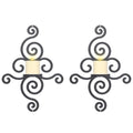 OYEFLY 2 Pcs Metal Wall Candle Sconces,Black Elegant Swirling Wall Decorations (Black)