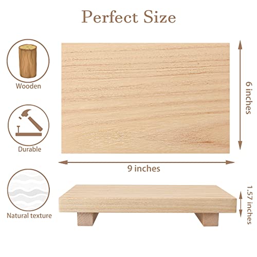 zoocatia Small Wood Tray Pedestal Stand Farmhouse Bathroom Decor Decorative Wooden Riser Kitchen Soap Dish Holder for Vanity, Counter, Sink, 9" x 5.9" - Burlywood - color: Burlywood, size: 9" x 5.9" x 1.6"