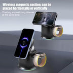 2026 3 in 1 Wireless Charging Station for Apple MagSafe Charger, 15W Fast Magnetic MagSafe Charger Stand for iPhone 17 16 15 14 13 12 Apple Watch AirPods Series (Black), Gifts for Men - color: Black