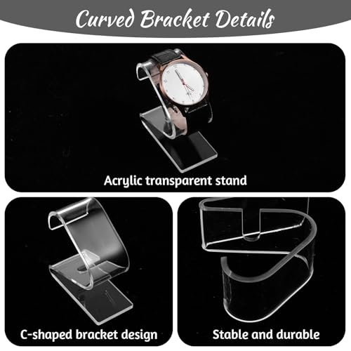 Thinp 2 Pcs Clear Watch Display Stand, 2 Sizes Single Watch Stands Acrylic Watches Holder Stand for Men Bracelet Display Stands for Women Mens