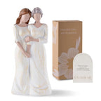 Storieme Mom Birthday Gifts from Daughter: 7.7" Hand-Painted Mother Daughter Resin Figurine Statue - Sentimental Mothers Day Home Shelf Decor for Women - style: Side by Side