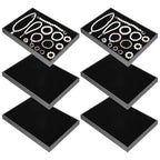 Velvet Jewelry Trays 6 Pcs Black Stackable Jewelry Organizer Trays for Earring Necklace Bracelet Ring Jewelries Storage Display Case - color: Black-6pcs