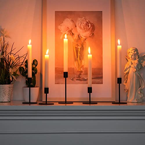 Smtyle Black Candlestick Holders Metal Taper Candle Holders Set of 5 Candle Stick Holder for Wedding Dinning Table Certerpiece Festive Party - color: Black-p5