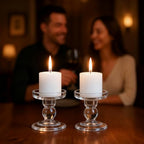 Glass Candle Holders for Pillar Candle, Unity Candle Holder Set of 3 for Wedding Ceremony Set, Candlestick Holder for Table or Home Decoration