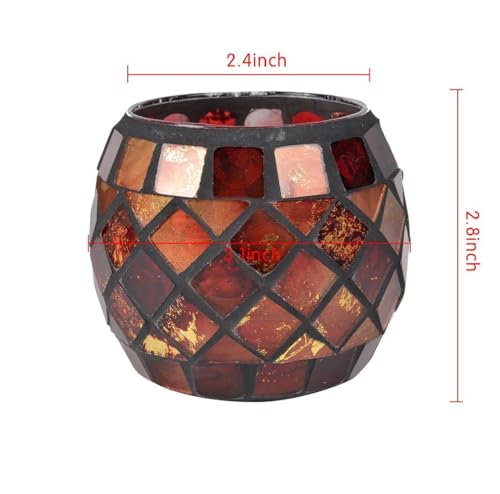 Votive Candle Holder Tea Lights - Glass Candle Holders, Mosaic Tealight Candle Holder, Candle Jar Cup for Wedding Centerpiece Party Table Decorations, Valentines Day Decor - color: A - a - Red