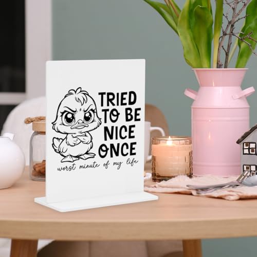 Funny Office Home Decor - Lightweight Acrylic Shelf Decor for Dining Table & Desk, Eye-Catching Decorative Touch for Any Setting, 4 × 4.7 Inches