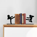 Unique Metal Bookends for Office Desk – Cute Decorative Book Ends for Bookshelves, Reading Decor & Idea Gift for Book Lovers