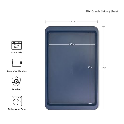 KitchenAid 10x15in Nonstick Aluminized Steel Baking Sheet, Ink Blue - color: Ink Blue, size: 10 x 15 Inch